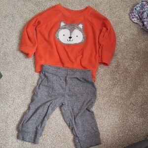 Carter's Orange and Gray Kids Sweatpants Set